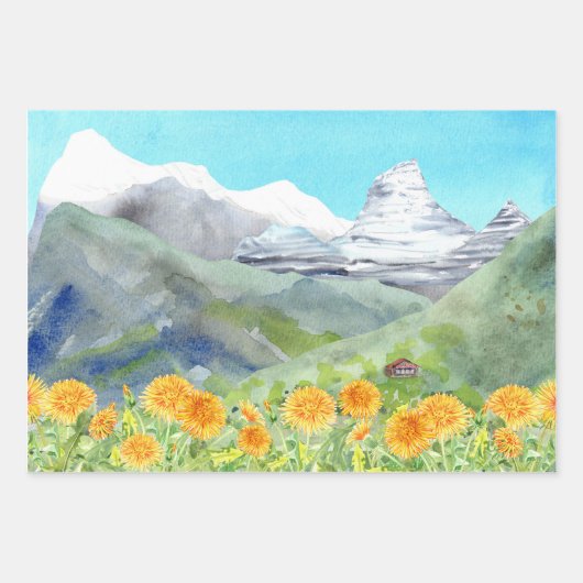 Dandelions Bergwelt Geschenkpapier Set (Vorderseite 2)