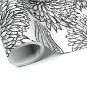 Dandelions, black and white geschenkpapier (Rolleneckpunkt)