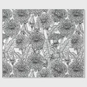 Dandelions, black and white geschenkpapier (Flach)