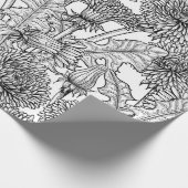 Dandelions, black and white geschenkpapier (Ecke)