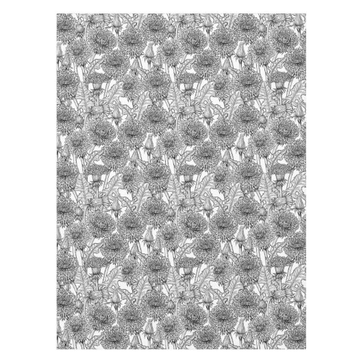 Dandelions, black and white tischdecke (Vorderseite)