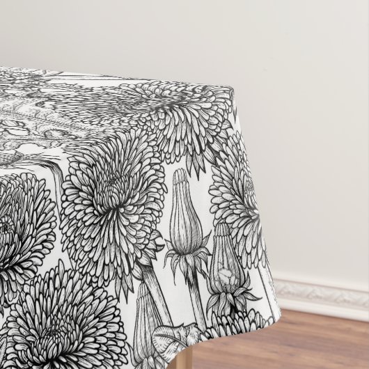 Dandelions, black and white tischdecke (Beispiel)