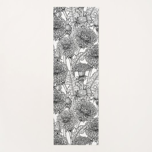 Dandelions, black and white yogamatte (Vorderseite)