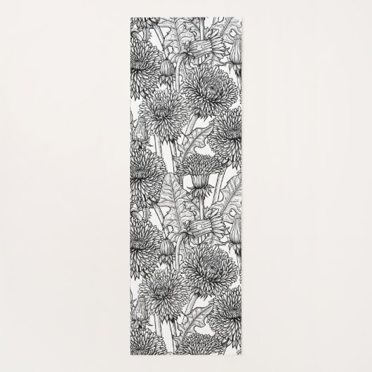 Dandelions, black and white yogamatte (Rückseite)
