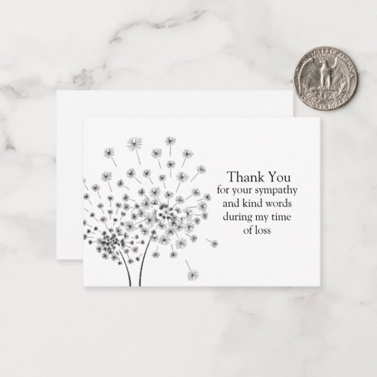 Dandelions Blume Samen fliegen Dankeschön Karten (Vorderseite/Rückseite Beispiel)