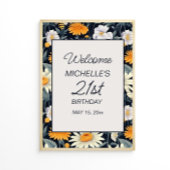 Dandelions Daisies Navy Blue 21. Geburtstag Willko Poster