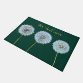 Dandelions Dandelion Uhren Grün Personalisiert Fußmatte (Schrägansicht)