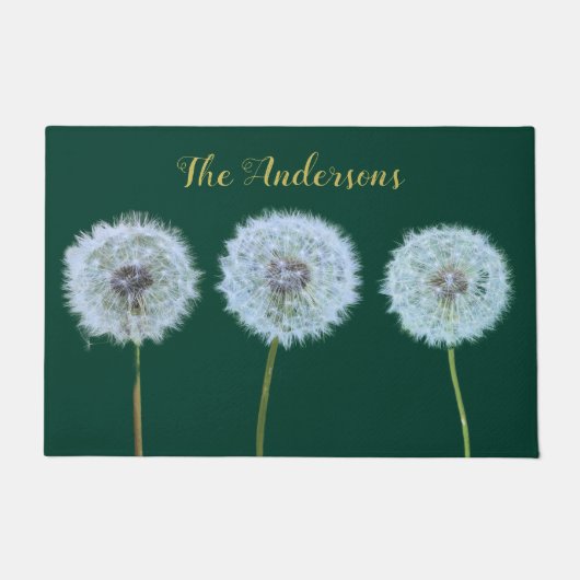 Dandelions Dandelion Uhren Grün Personalisiert Fußmatte (Vorderseite)