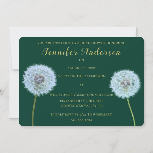 Dandelions Dandelion Uhren Hochzeitsstift Brautpar Einladung (Vorderseite)