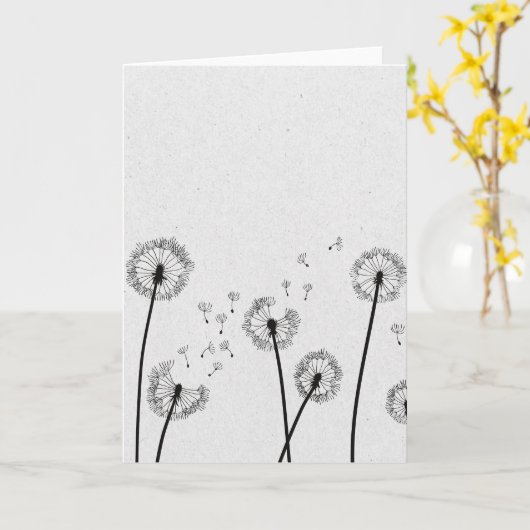 Dandelions Flowers Pappus Spores Grey Karte (Gelbe Blume)