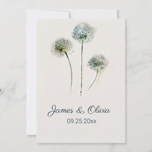 Dandelions Hochzeitseinladung Einladung (Vorderseite)