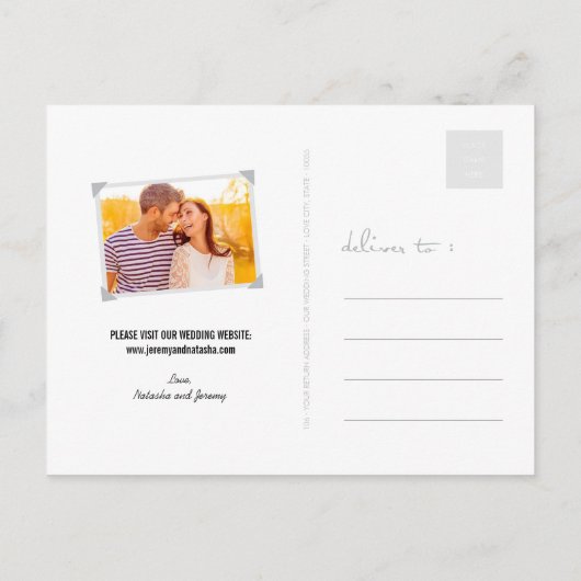 Dandelions Liebe Herz 4 Multi-Foto Save the Date Ankündigungspostkarte (Rückseite)