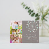 Dandelions Liebe Herz 4 Multi-Foto Save the Date Ankündigungspostkarte (Stehend Vorderseite)