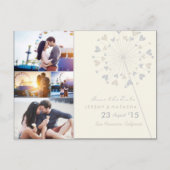 Dandelions Liebe Herz 4 Multi-Foto Save the Date Ankündigungspostkarte (Vorderseite)