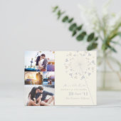 Dandelions Liebe Herz 4 Multi-Foto Save the Date Ankündigungspostkarte (Stehend Vorderseite)