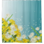 Dandelions Ombré CHANGE HINTERGRUNDFARBE Duschvorhang (Vorderseite)