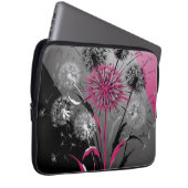 Dandelions Pink Black White Electronics laptop bag Laptopschutzhülle (Vorne Rechts)