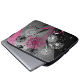 Dandelions Pink Black White Electronics laptop bag Laptopschutzhülle (Vorne Knopf)