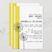 Dandelions Retro Yellow Baby Dusche Einladung (Vorne/Hinten)