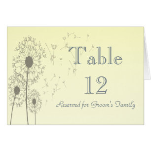Dandelions Wedding Tischnummer