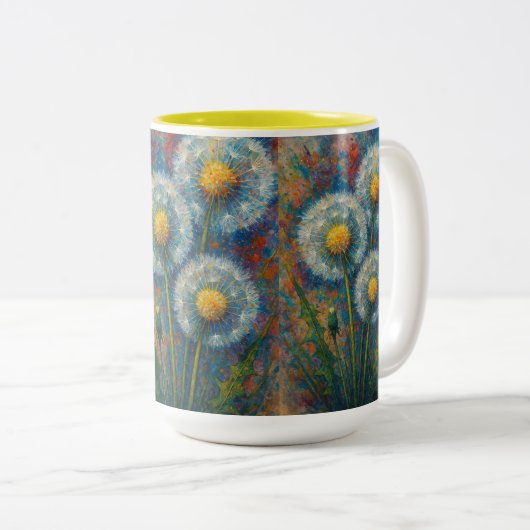 Dandelions Zwei-Tone-Tasse Zweifarbige Tasse (VorderseiteRechts)