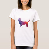 Dandie Dinmont Dog Breed Geo Silhouette lila T-Shirt (Vorderseite)