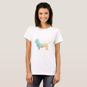 Dandie Dinmont Dog Breed Geo Silhouette pastel T-Shirt (Vorne ganz)