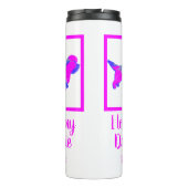 Dandie Dinmont Dog Hot Pink & Blue Silhouette Thermosbecher (Rückseite)