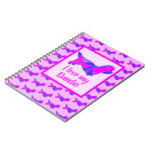 Dandie Dinmont Dog Lover Pink & Blue Silhouette Notizblock (Linke Seite)