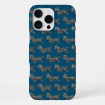 Dandie Dinmont Dog Niedlich Silhouette Grid Blue