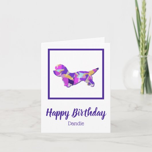 Dandie Dinmont Dog Silhouette Niedlich PPY&B Gebur Karte (Vorderseite)