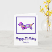 Dandie Dinmont Dog Silhouette Niedlich PPY&B Gebur Karte (Gelbe Blume)