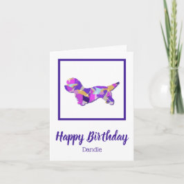 Dandie Dinmont Dog Silhouette Niedlich PPY&B Gebur Karte