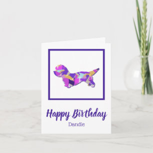 Dandie Dinmont Dog Silhouette Niedlich PPY&B Gebur Karte