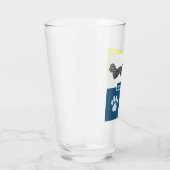 Dandie Dinmont Dog Silhouette & Paw Y&B Grid Glas (Rechts)