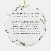 Dandie Dinmont Dog Watercolor Monogram Keramik Ornament (Hinten)