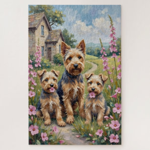 Dandie Dinmont Fingerhut Wiese Kunst Puzzle