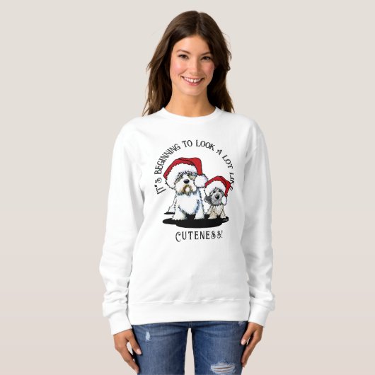 Dandie Dinmont Terrier Christmas Sweatshirt (Vorne ganz)