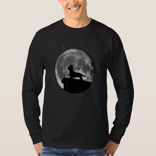 Dandie Dinmont Terrier Dog Moon T-Shirt (Vorderseite)