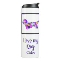 Dandie Dinmont Terrier Dog Silhouette PurplePY&B