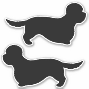 Dandie Dinmont Terrier Dog Silhouetten Sticker Set