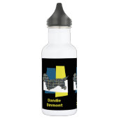 Dandie Dinmont Terrier Dog Yellow & Blue Grid Edelstahlflasche (Links)