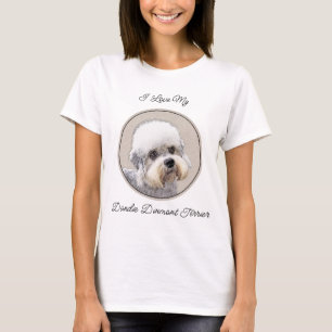 Dandie Dinmont Terrier Gemälde Originale Hundekuns T-Shirt