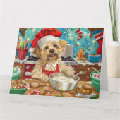 Dandie Dinmont Terrier Holiday Baking: Weihnachten Karte (Vorderseite)