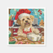 Dandie Dinmont Terrier Holiday Baking: Weihnachten Serviette (Vorderseite)