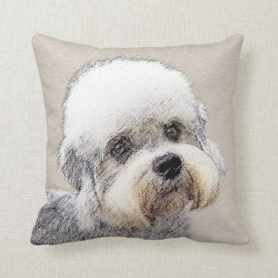 Dandie Dinmont Terrier Malerei Original Hund Kunst Kissen