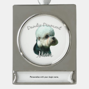 Dandie Dinmont Terrier Mama 2 Banner-Ornament Silber