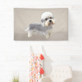 Dandie Dinmont Terrier Painting Original Dog Art Banner (Insitu)