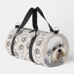 Dandie Dinmont Terrier Painting Original Dog Art Duffle Bag