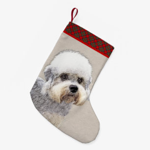 Dandie Dinmont Terrier Painting Original Dog Art Kleiner Weihnachtsstrumpf